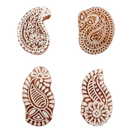 Set of 4 Piece New Mix Wooden Printing Block